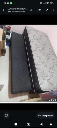 Cama box de solteiro com cama auxiliar preto de molas 90/190
