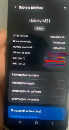 Celular Samsung M31 128GB usado