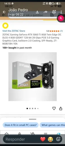 RTX 5060ti 8 gb ZOTAC