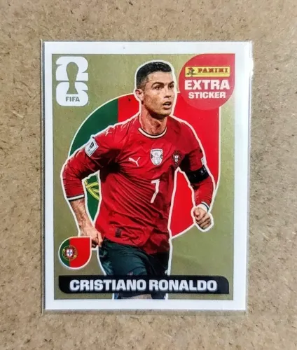 Figurinha Legend Cristiano Ronaldo CR7 Ouro Gold Copa do Mundo FIFA 2026 Extra Sticker