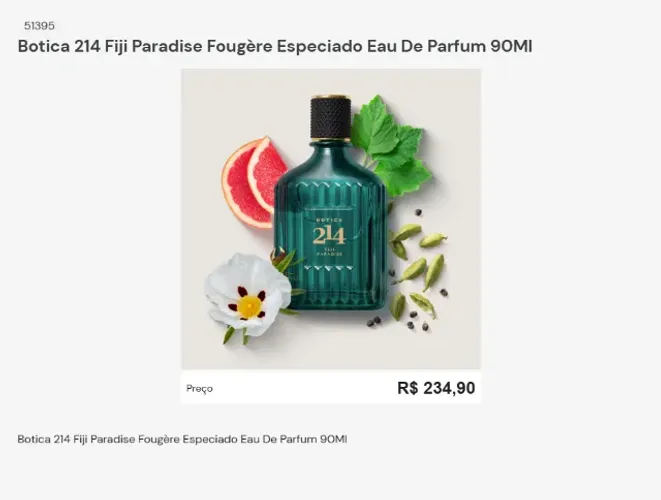 Botica 214 Fiji Paradise Fougère Especiado Eau De Parfum 90Ml