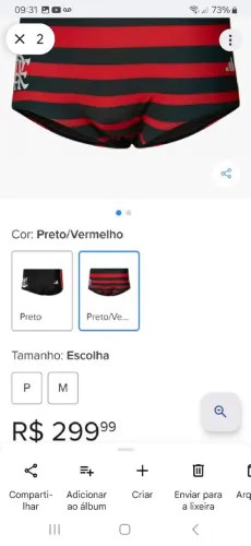 Sunga de praia flamengo Adidas original nunca foi usado. 