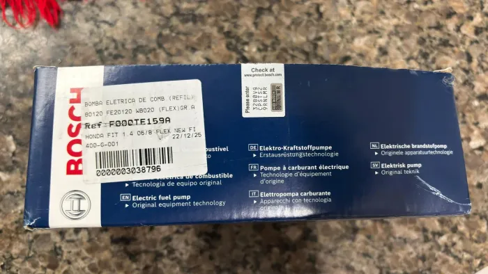Bomba de Combustível Bosch F000TE159A Original Nova - Flex (Nunca Usada)