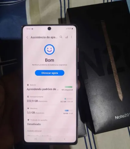 Samsung note 20 5G 256gb 8gb ran caneta biometria 