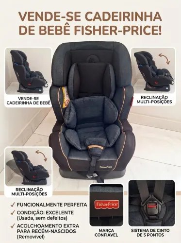 Cadeirinha para Auto Fisher-Price Reclinável - Excelente Estado