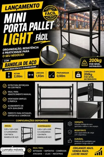 Mini porta pallet light fácil 