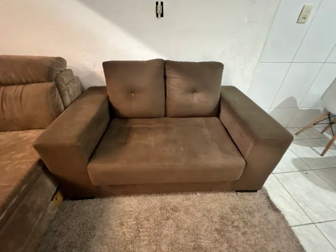Sofá 2 Lugares Suede Marrom (Entrega Grátis Jundiaí e Várzea)