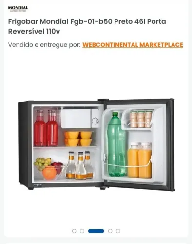 Frigobar mondial 46 litros preto