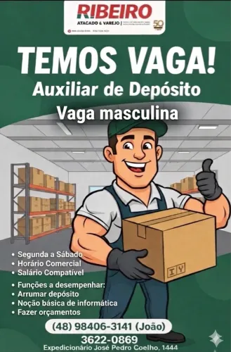 Vaga auxiliar de depósito Tubarão 