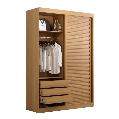 Guarda roupa , porta ripada marfim