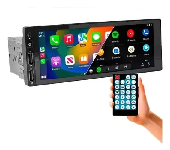Tela som central mp5 Multimidia 1din de 6.86 polegadas android/carplay 