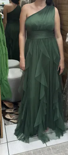 Vestido Longo Verde Oliva para Madrinhas