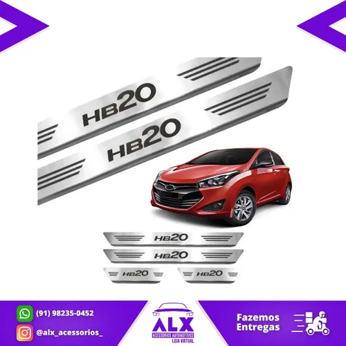 Soleira Protetora Aço Inox Hyundai Hb20s / Hb20x - Fácil instalação