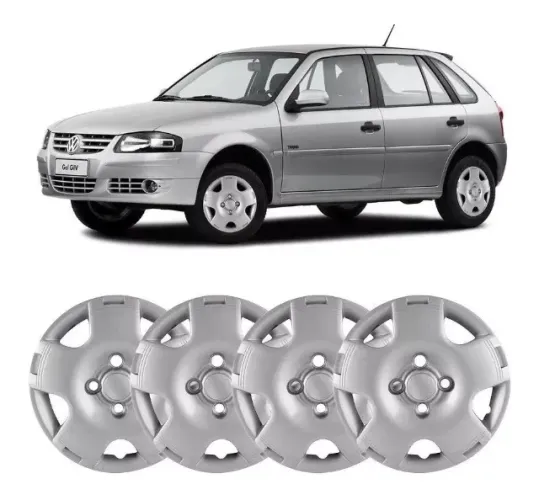 Jogo 4 Peças - Calota Aro 13 Prata - Volkswagen Gol G4 2006 - Grid
