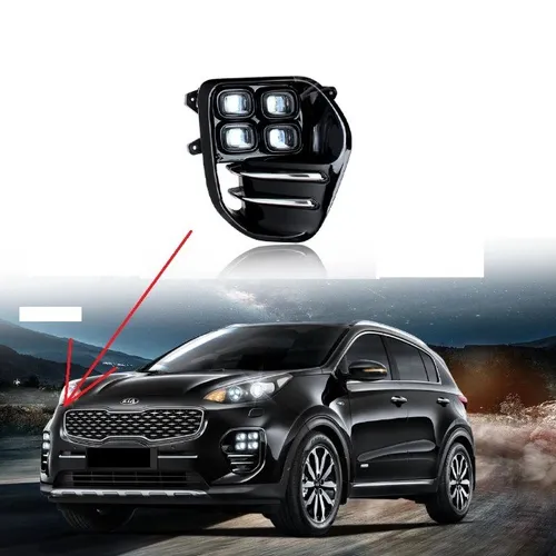 Farol de Milha Led Direito com Grade Kia Sportage EX 2017 2018 2019