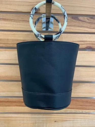 Bolsa Lajut Original Monica Couro Ecologico Preto Novo