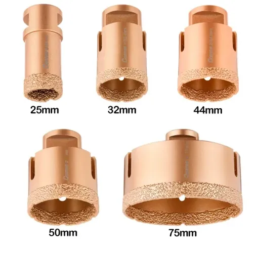 Kit Serra Copo Diamantada para Esmerilhadeira 25mm 32mm 44mm 50mm 75mm Cortag