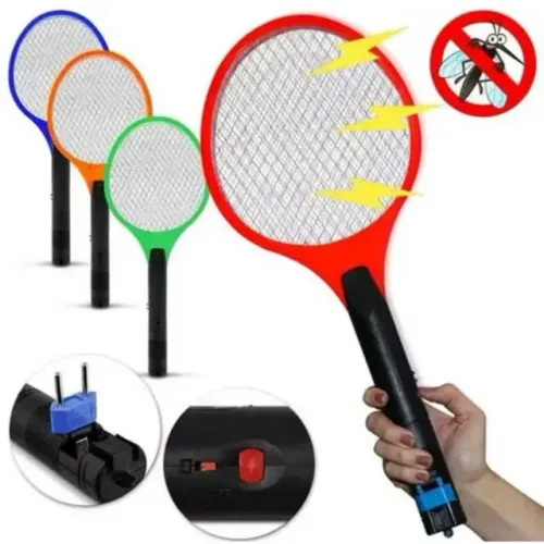  Raquete Elétrica Mata Mosquito Insetos 127v 220v Recarregável
