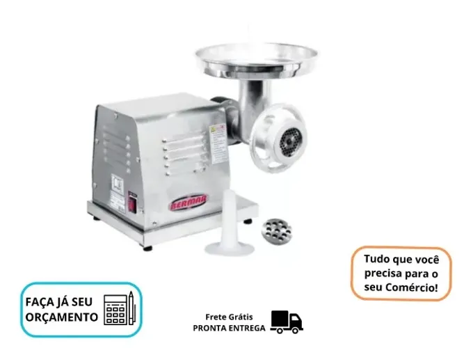 Moedor de Carne Bermar boca 8 Inox