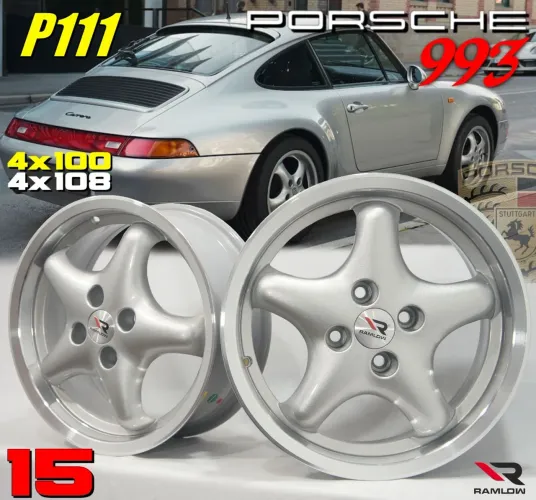 Roda aro 15 Volkswagen 4x100 modelo da Porsche 993 prata com borda diamantada jogo 