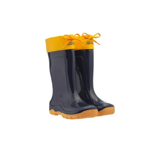 Bota Pvc Nieve Azul/Amarela Infantil 34/35