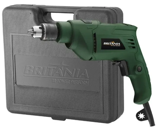 Furadeira Britânia Power Perform de Impacto e Martelete 650w 220v Maleta Reversão Rotação 