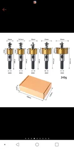 Kit 5 Brocas Serra Copo Metal Aco Ferro16/18,5/20/25/30mm 12122