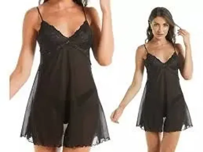 Camisola Curta Renda Meia Noite Demillus