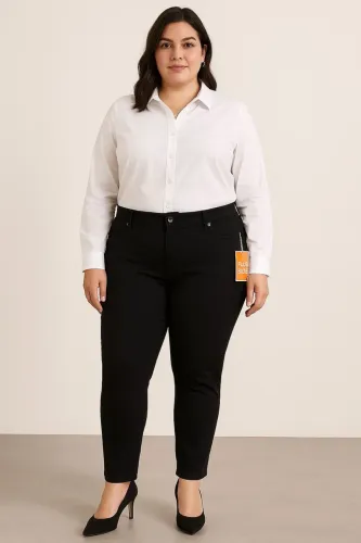 Calça Jeans Preta Feminina Plus Size