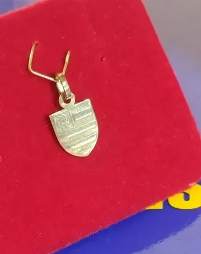 Pingente Flamengo Ouro 18 Kilastes Peso 0.60 Gramas 6 mm Maciço                           