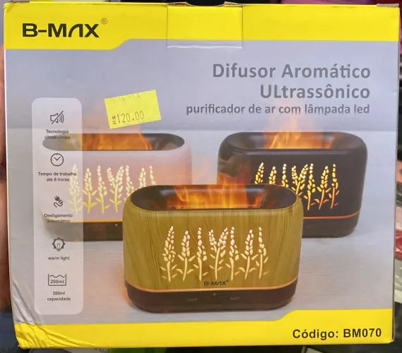 Difusor Aromático Ultrassônico aromatizador umidificador Purificador de Ar com Lâmpada LED