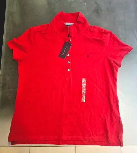 Camisa Polo Tommy Hilfiger Vermelha - XG INFANTIL
