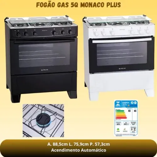 Fogão Mônaco plus - 5 bocas 