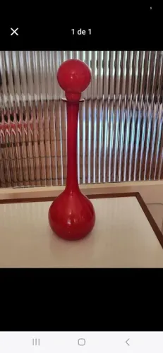 Garrafa Bola Vidro Murano Vermelho