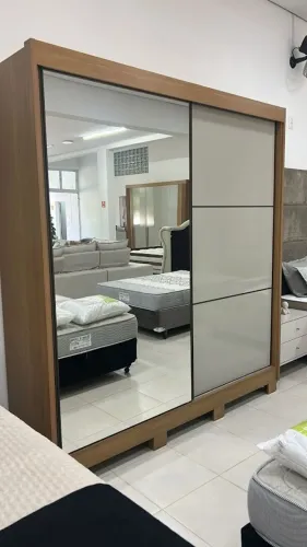 Guarda Roupa De Casal Athenas 2 Portas E Espelho