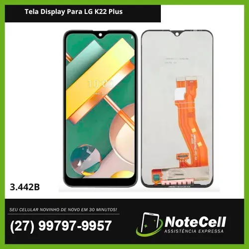 Tela Display Para Lg K22 Plus Original (K200) 3.442B - Instalação Expressa Em 30 Minutos!