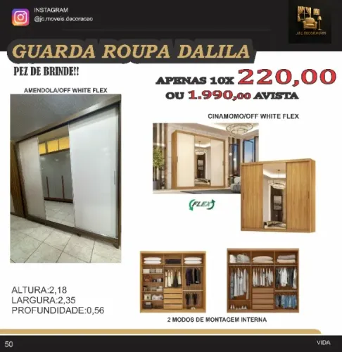 ROUPEIRO DALILA PORTA DE CORRER COM ESPELHO 