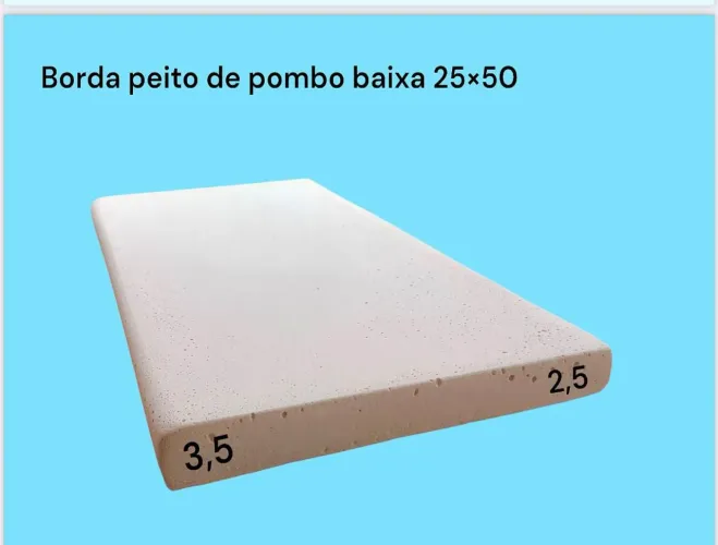 Borda peito de pombo baixo 25×50