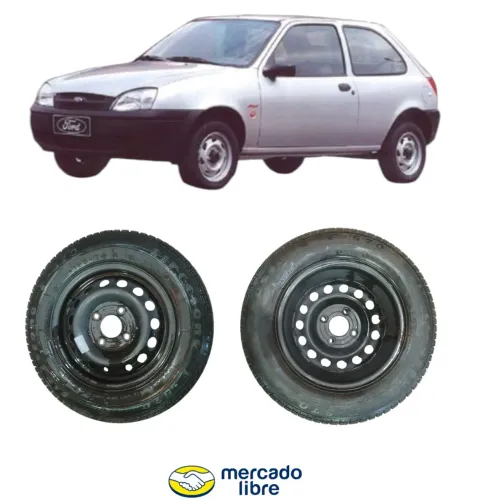 Roda Aço Pneu Pireli F 570 Ford Fiesta Semi Novo Usado 2002