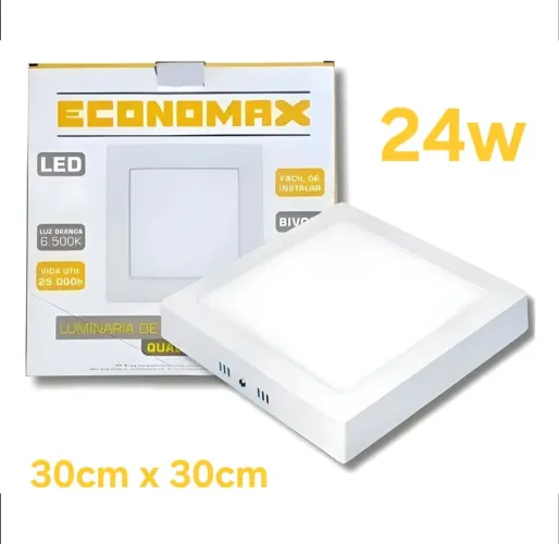 Plafon Luminária led quadrada Sobrepor 24w