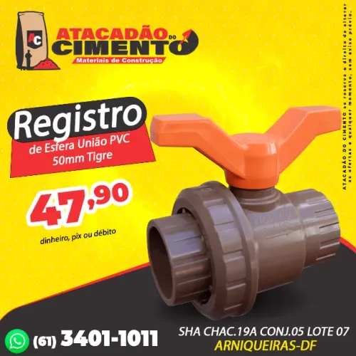 Registro de Esfera União PVC 50mm Tigre