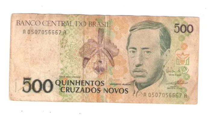 Nota de 500 Cruzados Novos  - Augusto Ruschi