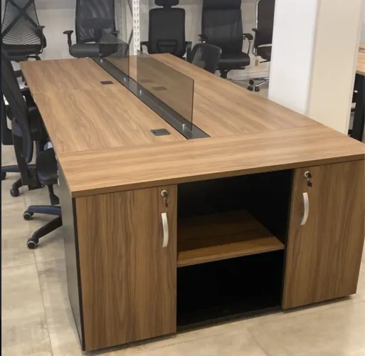 MESA ESTACAO DE TRABALHO COM 4 lugares e armário - LOJA IKONMIXOFFICE