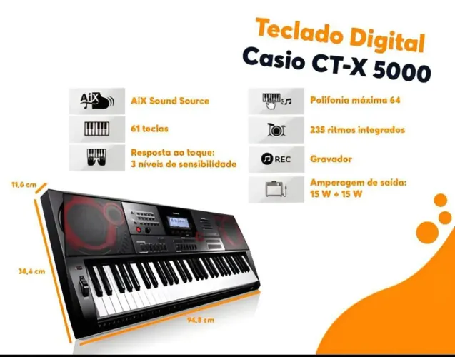 Teclado Digital Cássio CT-X 5000