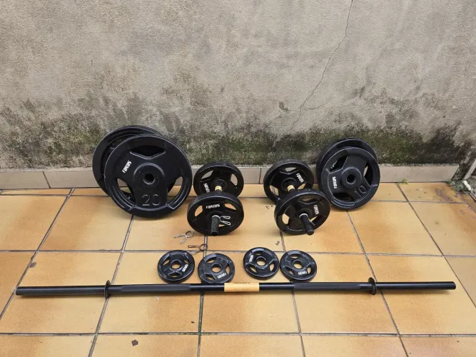 Anilhas e Barras para treino