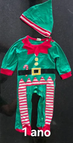 Macacão Elfo Natal 1 ano