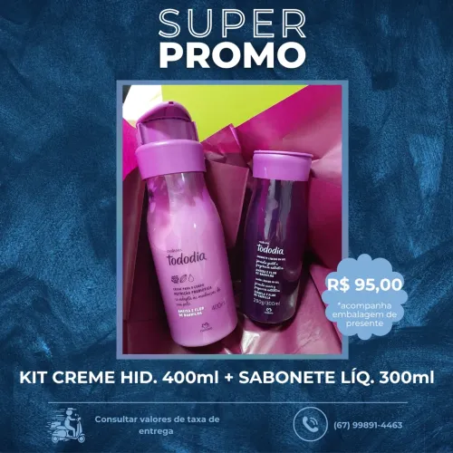 Kit Natura Creme Hidratante Tododia + Sabonete Líquido