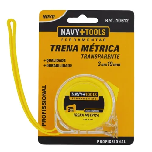 TRENA MÉTRICA TRANSPARENTE 3M x 19MM