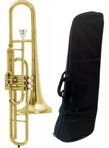 Trombone De Pisto Curto Em Dó Hs Musical Profissional - 10X cartão - Envio p/ todo Brasil