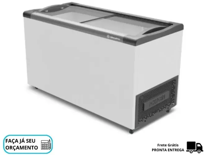 Freezer Horizontal Tampa de Vidro Metalfrio 388L